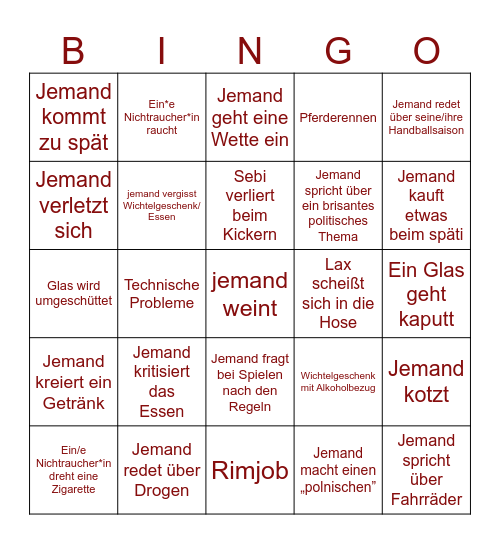 FDH BINGO Card