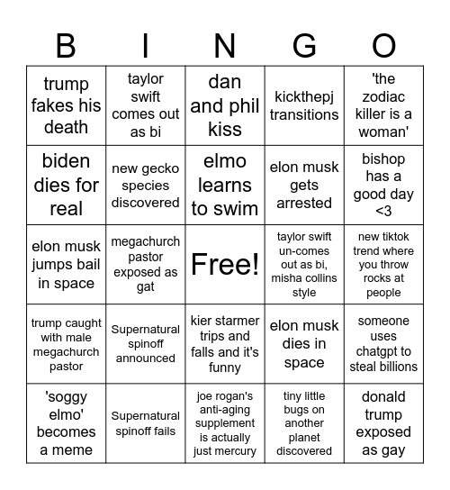 2025 Bingo Card