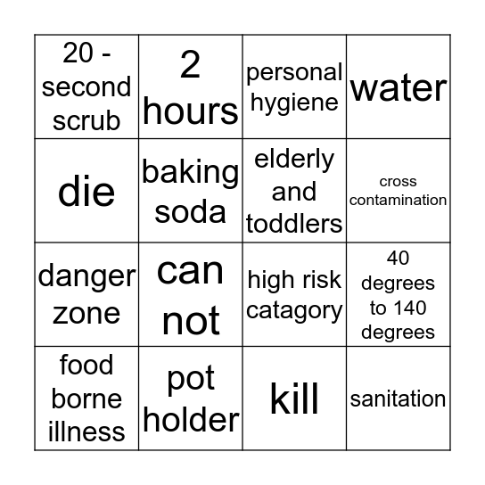 safety and sanitation  bingo  Bingo Card