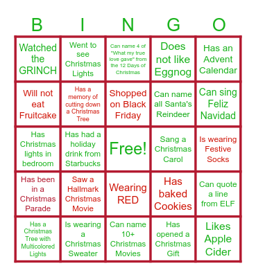 "THIS CHRISTMAS" Bingo Card