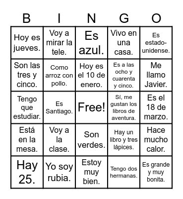 Preguntas claves Bingo Card
