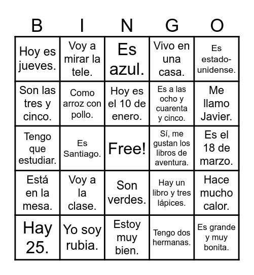 Preguntas claves Bingo Card