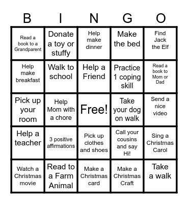 Jack the Elf BINGO! Bingo Card