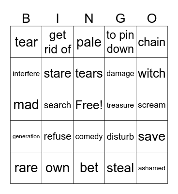 VOCAB Bingo Card