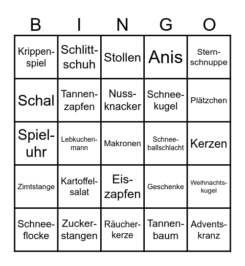 WEIHNACHTSBINGO Card