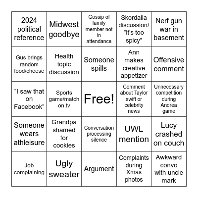 Christmas Bingo Card