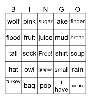 Dakota Iapi Bingo Card