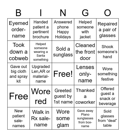 HOLIDAY GIBBINGO Card