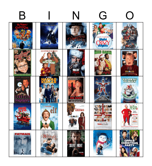 Christmas Movie Bingo Card