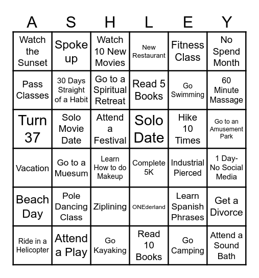 Do My Thing in 2025 Bingo Card