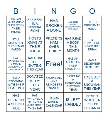 Bingo Mingle! Bingo Card