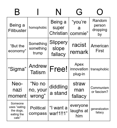 Dj bingo bongo Bingo Card