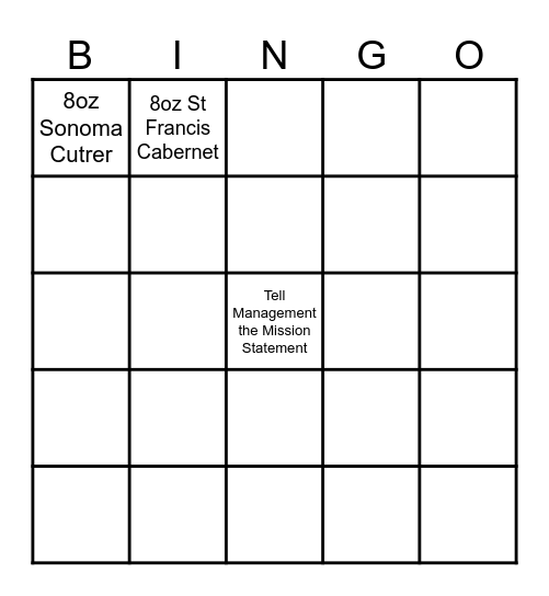 Server Bingo Card
