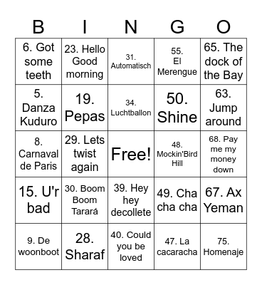 Jaarsma party! Bingo Card