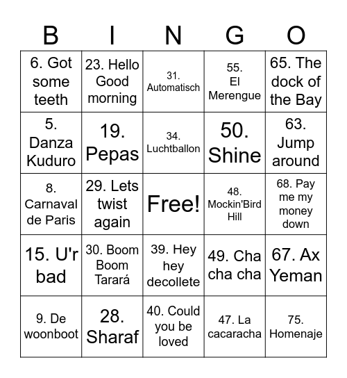 Jaarsma party! Bingo Card