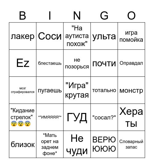 Митя Bingo Card