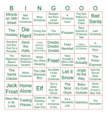 Holiday Bingo Card