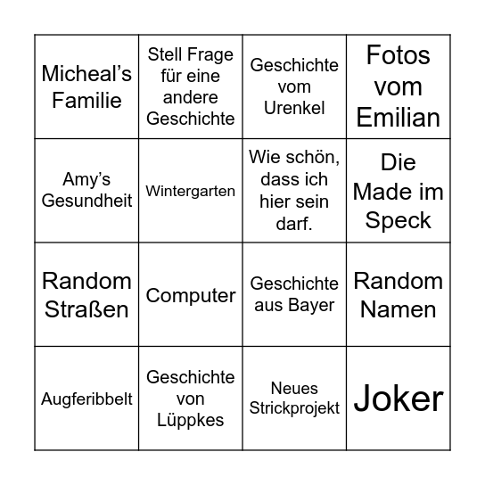 Family-Bingo Card