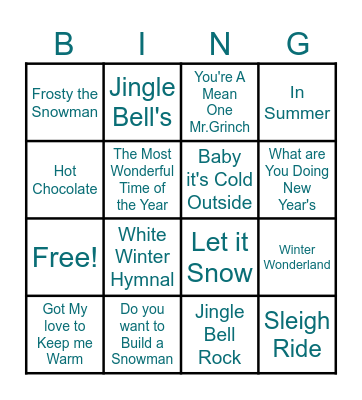 Winter Bingo Card