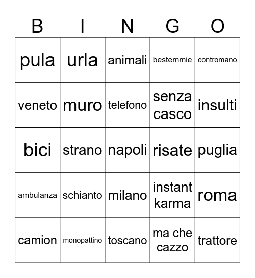 BDI Bingo Card