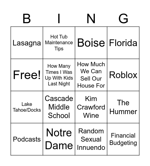 Christmas 2024 Bingo Card