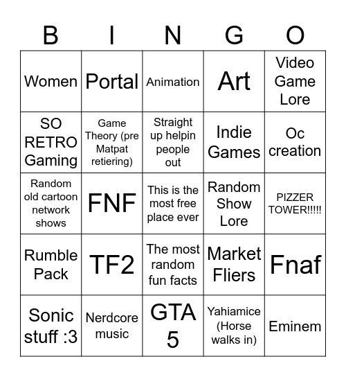 How many intrests/likes do you share with HunniBunni Bingo Card