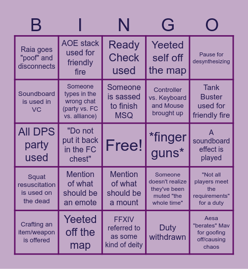 Twilight in Feywild Event Bingo Card