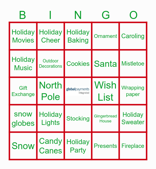 Holiday Bingo Card