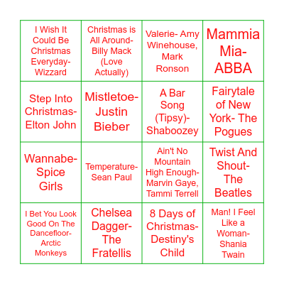 Christmas Bingo Card