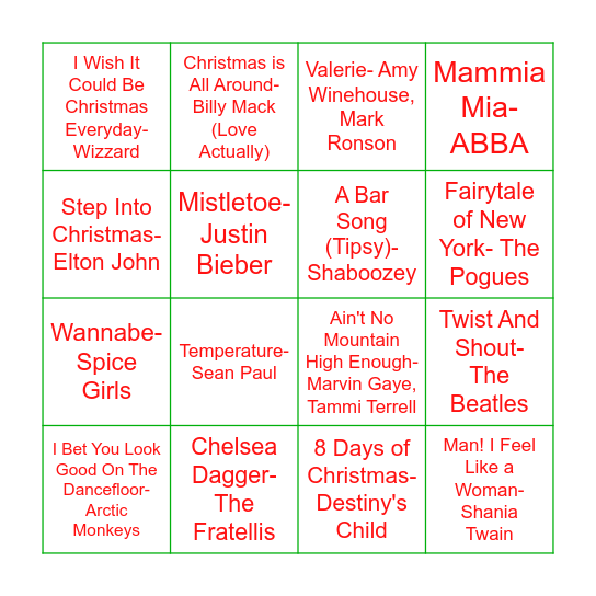 Christmas Bingo Card