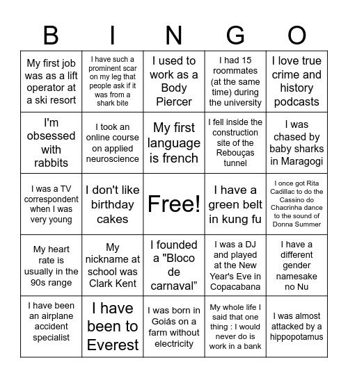 NuBingo Card