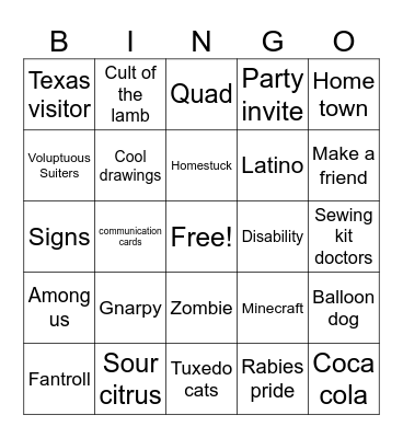 First Furry Con @ ANE 2025 Bingo Card