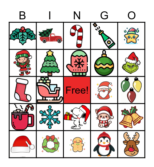 Xmas Party Bingo Card