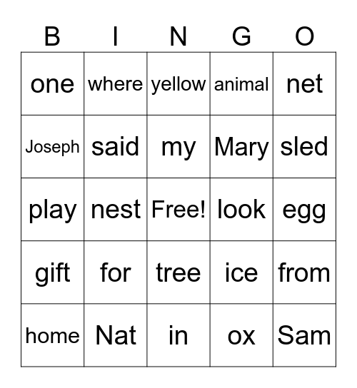 Christmas Bingo Card
