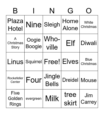 Holiday BINGO Card