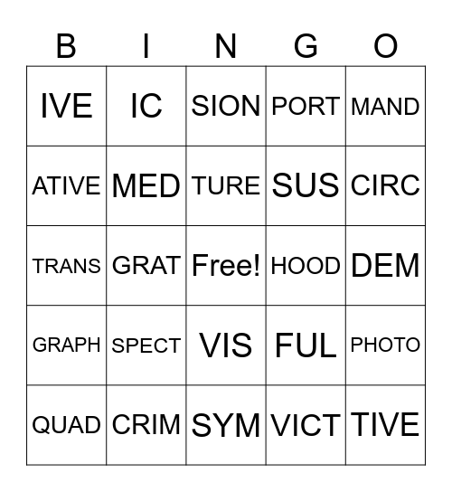 CHALLENGE BINGO Card
