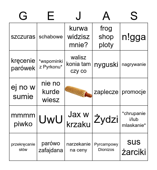 gejasowe bingo Card