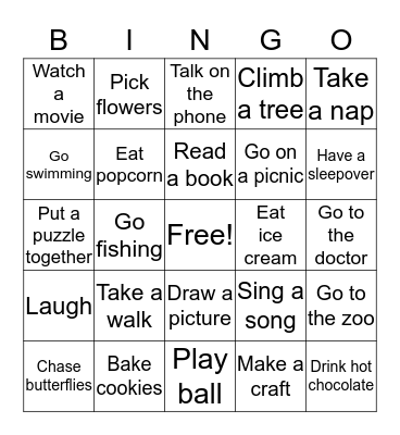 Someone Special BINGO Card