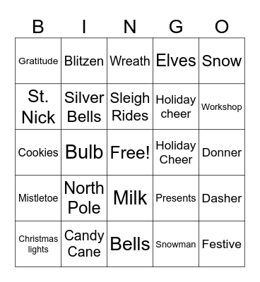 Christmas Bingo Card