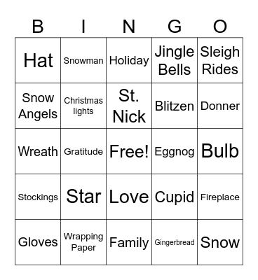 Christmas Bingo Card