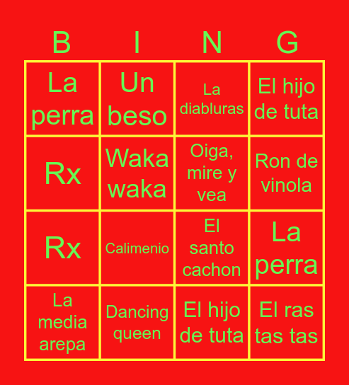 tu bingo de confianza Bingo Card