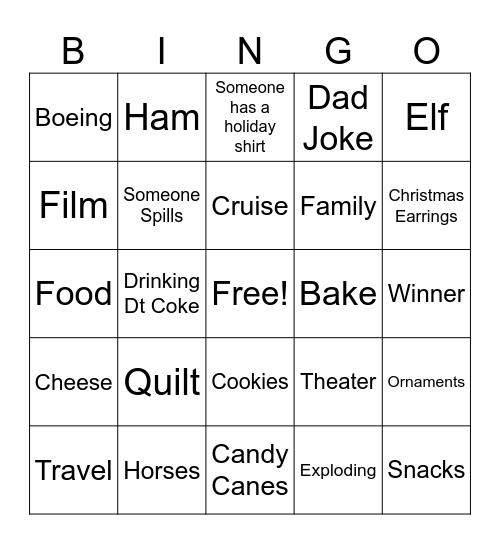 Winter Program Bingo Card