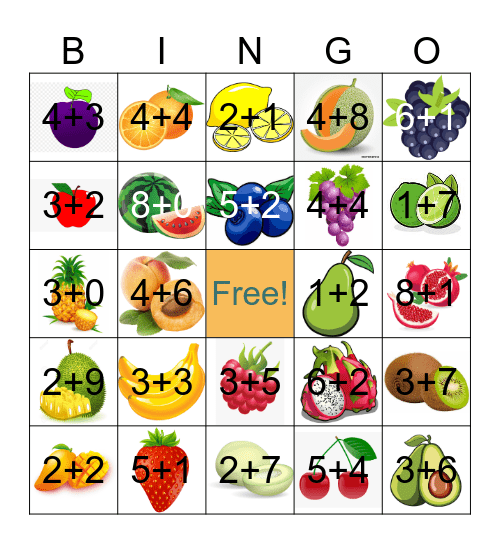 FRUIT SOLVE AND SCORE Bingo Card