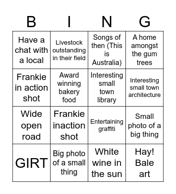 Regina's Roadtrip Radventures Bingo Card