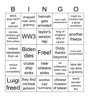 2025 bingo Card