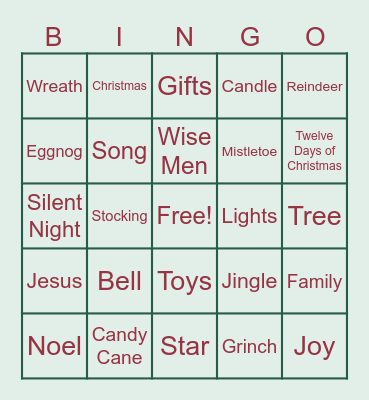 Merry Christmas SMA HR! Bingo Card