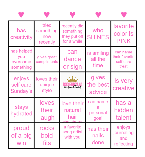 Bodiedbylai’s Confident & Connected Bingo Card