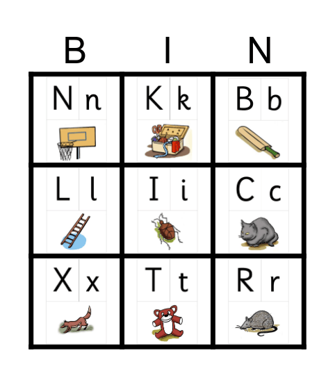 Phonics Bingo Card