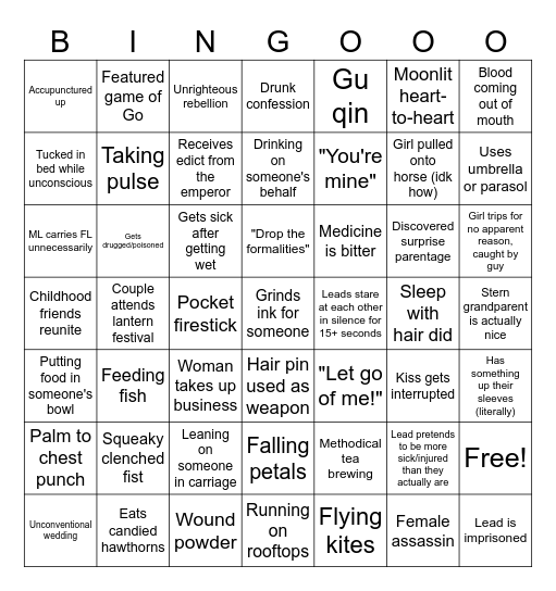 Historical C-Drama Bingo Card