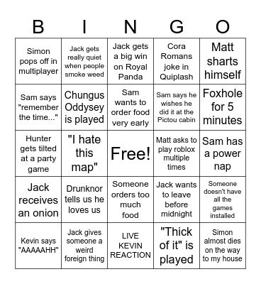 Guildmas 2024 Bingo Card